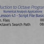 Octave Programming Lesson 4 1 Script File Basics