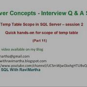 Quick Practical On Temporary Tables In SQL Server Temp Tables Local Temp Table Global TempTable