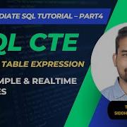 Intermediate SQL Tutorial Part4 SQL CTE COMMON TABLE EXPRESSION