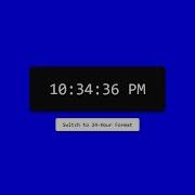 Digital Clock With 24 Hour Switcher HTML CSS JavaScript