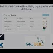 Python Flask Add Edit Delete Datatable Row Using Jquery Ajax And Mysqldb Database