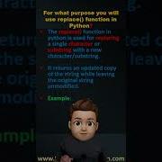 42 For What Purpose You Will Use Replace Function In Python Python Interview Questions