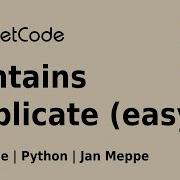 Contains Duplicate Leetcode 217 Python