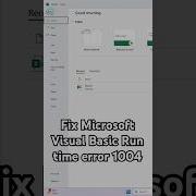 How To Fix Microsoft Visual Basic Run Time Error 1004