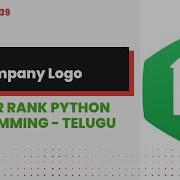 Company Logo 39 Hackerrank Python Programming Telugu