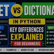 Python Data Structures Set Vs Dictionary Explained Simply Difference Set Dictionary In Python