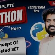 Concept Of Nested Set Hindi Urdu Lec 31 Data Types In Python Python Full Course In Hindi