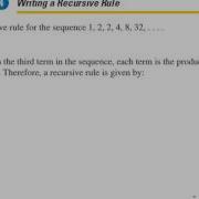 Algebra II 12 5 Recursive Rules For Sequences