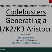 Codebusters Generating A K1 K2 K3 Aristocrat