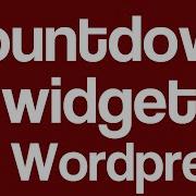 Countdown Widget For Wordpress