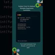 Python Trick 73 Default Mutable Arguments Confusion Shorts Viral Tricks