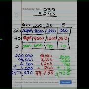 Multiplication By 3 Digits Standard Agorithm And Box Method Area Model