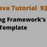 Java Tutorial 92 Spring Framework S JdbcTemplate