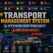 Система управления транспортом на Python Проект основанный на концепциях ООП Мини проек