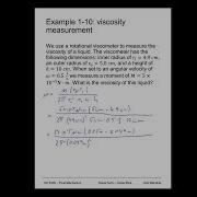 Fluid Mechanics Viscosity Measurement Example 1 10