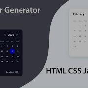 Calendar UI Design With Dark Mode And Animation Using HTML CSS JavaScript