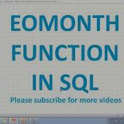 EOMONTH Function In SQL