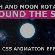 Earth And Moon Rotation Around The Sun Pure CSS Animation Effects Tutorial