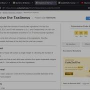 Maximise The Tastiness Problem Code MAXTASTE