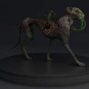 Steampunk Cheetah Walkcycle Wireframe