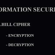 Hill Cipher Encryption And Decryption