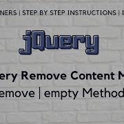 14 JQuery Remove Content Element Methods Remove Method Empty Method