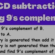 BCD Subtraction Using 9 S Complement Electrical Engineering