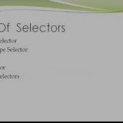 CSS Lesson 2 CSS Selectors