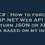 C How To Force ASP NET Web API To Return JSON Or XML Data Based On My Input