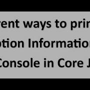 Different Ways To Print Exception Information Into The Console In Core Java 2024