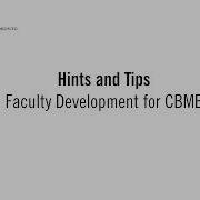 Hints And Tips Faculty Development For CBME