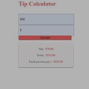 Tip Calculator Using HTML CSS And JAVASCRIPT Code Day 52 Of 100 Days Project