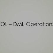 PL SQL DML Operations
