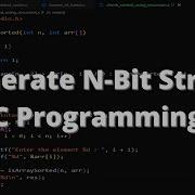 Generate N Bit Binary String In C C