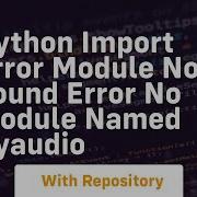 Python Import Error Module Not Found Error No Module Named Pyaudio