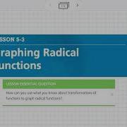 Graphing Radical Functions Lesson 5 3