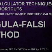 Calculator Techniques Regula Falsi Method Numerical Methods