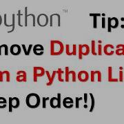 Удаление дубликатов из списка Python сохраняя порядок