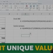 Count Unique Values Excel Count Distinct Values Excel