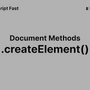 CreateElement Document Methods Learn JavaScript Fast