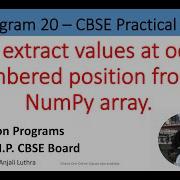 Python Program 20 To Extract Odd Numbered Positions From A Numpy Array Anjaliluthra Python Cbse