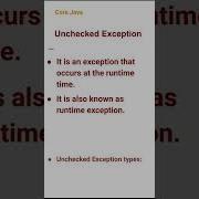 Unchecked Exception 34 Corejava