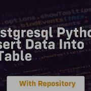 Postgresql Python Insert Data Into A Table