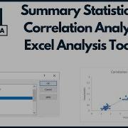 Summary Statistics And Correlation Analysis In Excel Analysis ToolPak