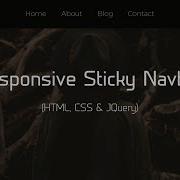 Responsive Sticky Navbar With JQuery HTML CSS JavaScript