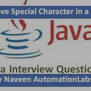 Remove Junk Special Chars In A String Java Interview Questions 2