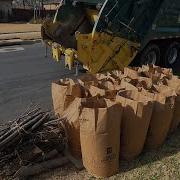 Yard Waste Collection Rear Load Garbage Truck 4K Full HD ASMR