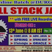 Full Stack Java Online Training DURGASOFT