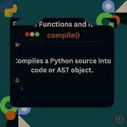 Python S Compile Function Pythonbasics Python Shorts
