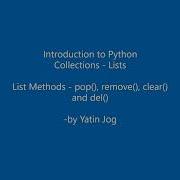 Python List Methods Pop Remove Clear